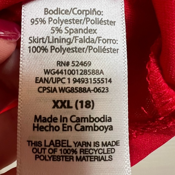 BRAND NEW GIRLS PLUS SZ 18 RED FANCY DRESS - Picture 6 of 10